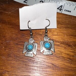 Silver & turquoise Thunderbird Earrings